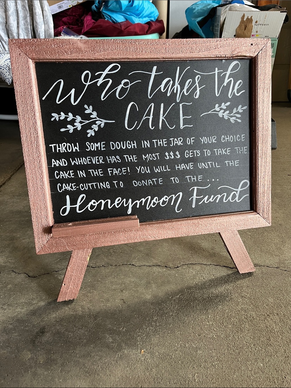 Rose Gold Framed Chalkboard Sign